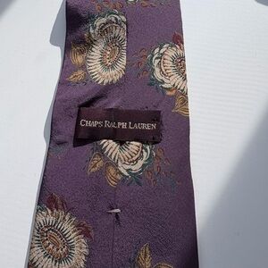 Chaps Ralph Lauren Plum Floral Silk Tie